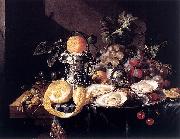 Cornelis de Heem Still-Life with Oysters, Lemons and Grapes oil painting artist